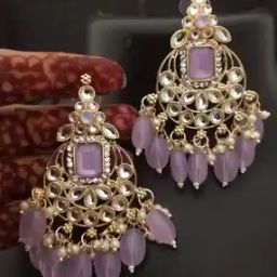 Women CZ-Studded Chandbali Earrings-34