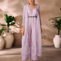 Women Embellished Jumpsuit & Shrug Co-Ord Set-image-18