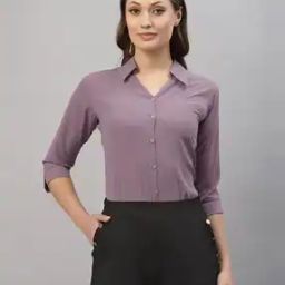 Women Regular Fit Shirt with Spread Collar-image-63