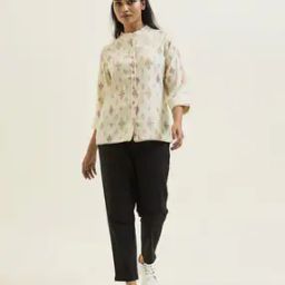 Women Ikat Print Tailored Fit Shirt-image-74