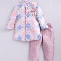 little collars Embellished Sherwani & Pants Set-picture-32