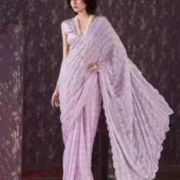 Women Embroidered Saree with Cut-Work Border-image-7