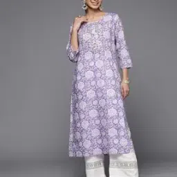 varanga Women Floral Print Round-Neck Straight Kurta   -picture-15