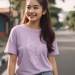 Women Graphic Print Oversized Fit Crew-Neck T-Shirt-image-122