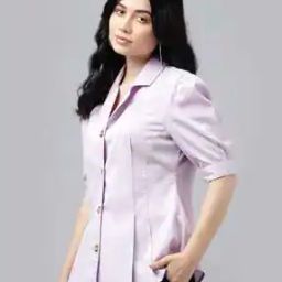 Women Pleated Shirt with Cuban-Collar-image-14