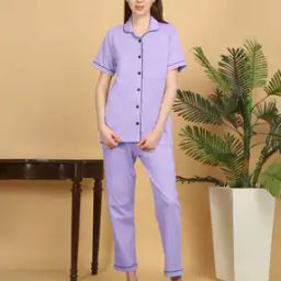 Women Cotton Shirt & Pyjamas Set-image-64