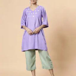 Women Floral Print A-Line Kurti-image-104