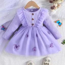Girls Ribbed Fit & Flare Dress-image-45