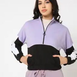 Women Colourblock Regular Fit Sweatshirt-picture-23