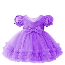 Embellished Fit & Flare Dress with Puff Sleeves-image-23