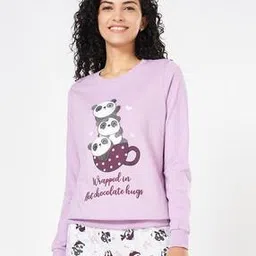Women Cotton Regular Fit Cartoon Sweatshirt-image-7