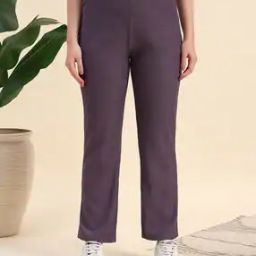 Women Ribbed Straight Track Pants-image-53