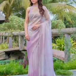 Women Embellished Design Stone Work Organza Saree-image-38