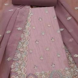  Women Embroidery Unstitched Dress Material-image-97