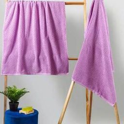 Set of 2 Striped High-Absorbent Bath Towels-image-58