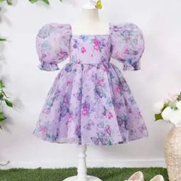 Girls Floral Fit and Flare Dress-picture-29