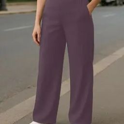 High-Rise Flat Front Relaxed Fit Trousers-52