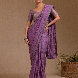 Women Chiffon Bandhani Print Saree -image-15