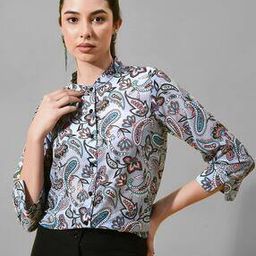 Paisley Print Tunic with Collar Neck-image-75