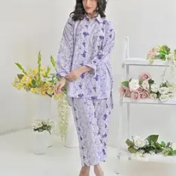 Women Printed Shirt & Pants Co-Ord Set-2
