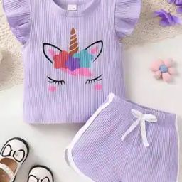 Girls Ribbed Pants with Top Suit Set-image-32