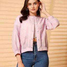 Women Embroidered Bomber Jacket-image-2