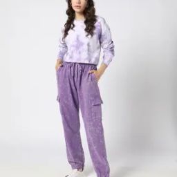Women Acid-Wash Cargo Joggers-picture-32