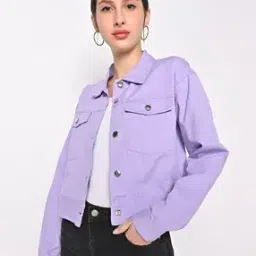 Utility Trucker Jacket with Flap Pockets-image-93