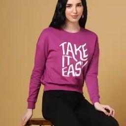 Typographic Print Round-Neck Sweatshirt-image-41