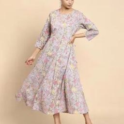 Floral Print Angrakha Kurti & Pant Set-image-76