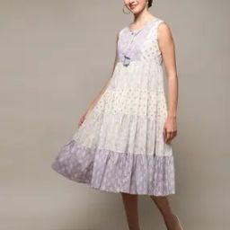 Women Floral Print Cotton Tiered Dress-image-38