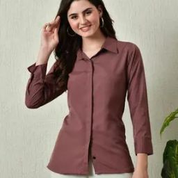 Women Regular Fit Shirt with Spread Collar-image-98