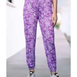 Women Floral Print Cuffed Joggers-image-24