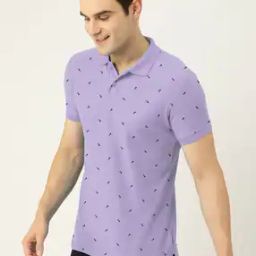 Men Micro Print Regular Fit Polo T-Shirt-image-60