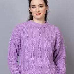 Women Ribbed Round-Neck Sweater Dress-image-68