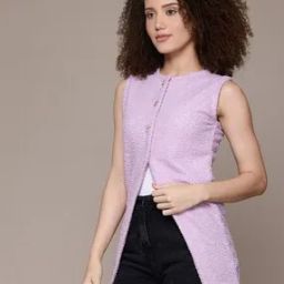 Women Regular Fit Round-Neck Blazzer-image-56