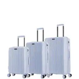 Set of 3 Striped Hard-Body Trolley Bags-50