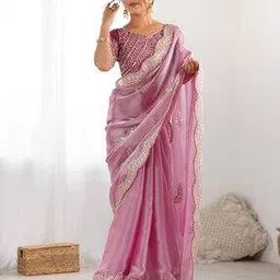 satrani  Tissue Silk Traditional Saree With Blouse Piece-picture-42
