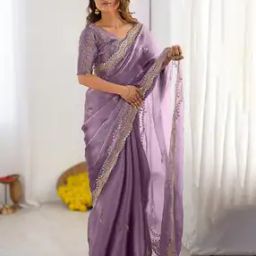 Women Chiffon Traditional Saree with Blouse Piece-image-13