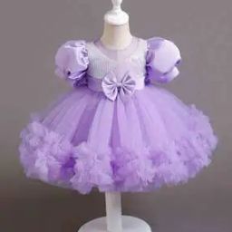 Girls Fit & Flare Dress with Bow Accent-image-91