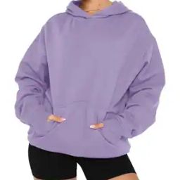 Women Oversized Fit Hoodie with Kangaroo Pocket-image-43