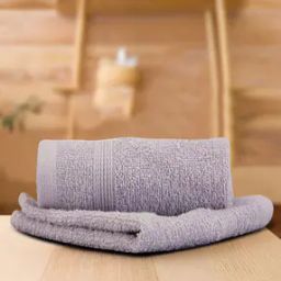 Lavender Cotton 500 GSM 2-Piece Solid Face Towel Set-image-4