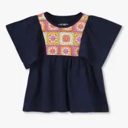 Girls Floral Decal Print Top-image-10