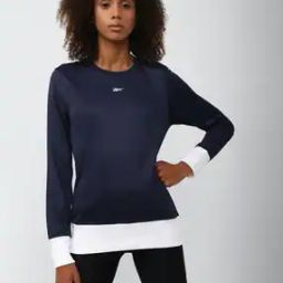 reebok Women Logo Print Slim Fit Sweatshirt-picture-1