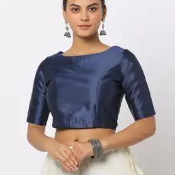 Boat-Neck Back-Open Blouse-image-37
