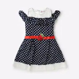 Polka-Dot Print Ruffled Cold-Shoulder Dress-image-37