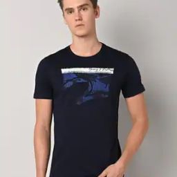 Logo Print Slim Fit Crew-Neck T-Shirt-image-2