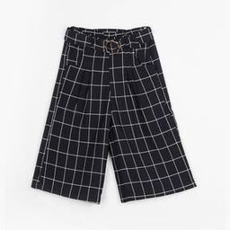 Checked Flat-Front Culottes with Insert Pockets-image-18