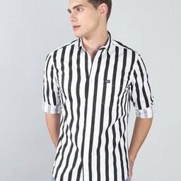 Striped Spread-Collar Shirt with Patch Pocket-image-48
