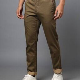 Men Slim Fit Flat-Front Trousers-image-4